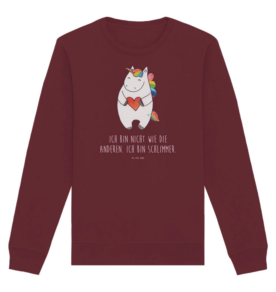 Organic Pullover Einhorn Herz Pullover, Pullover Männer, Pullover Frauen, Sweatshirt, Sweatshirt Männer, Sweatshirt Frauen, Unisex, Einhorn, Einhörner, Einhorn Deko, Unicorn, Herz, schlimm, böse, witzig, lustig, Freundin, anders, bunt