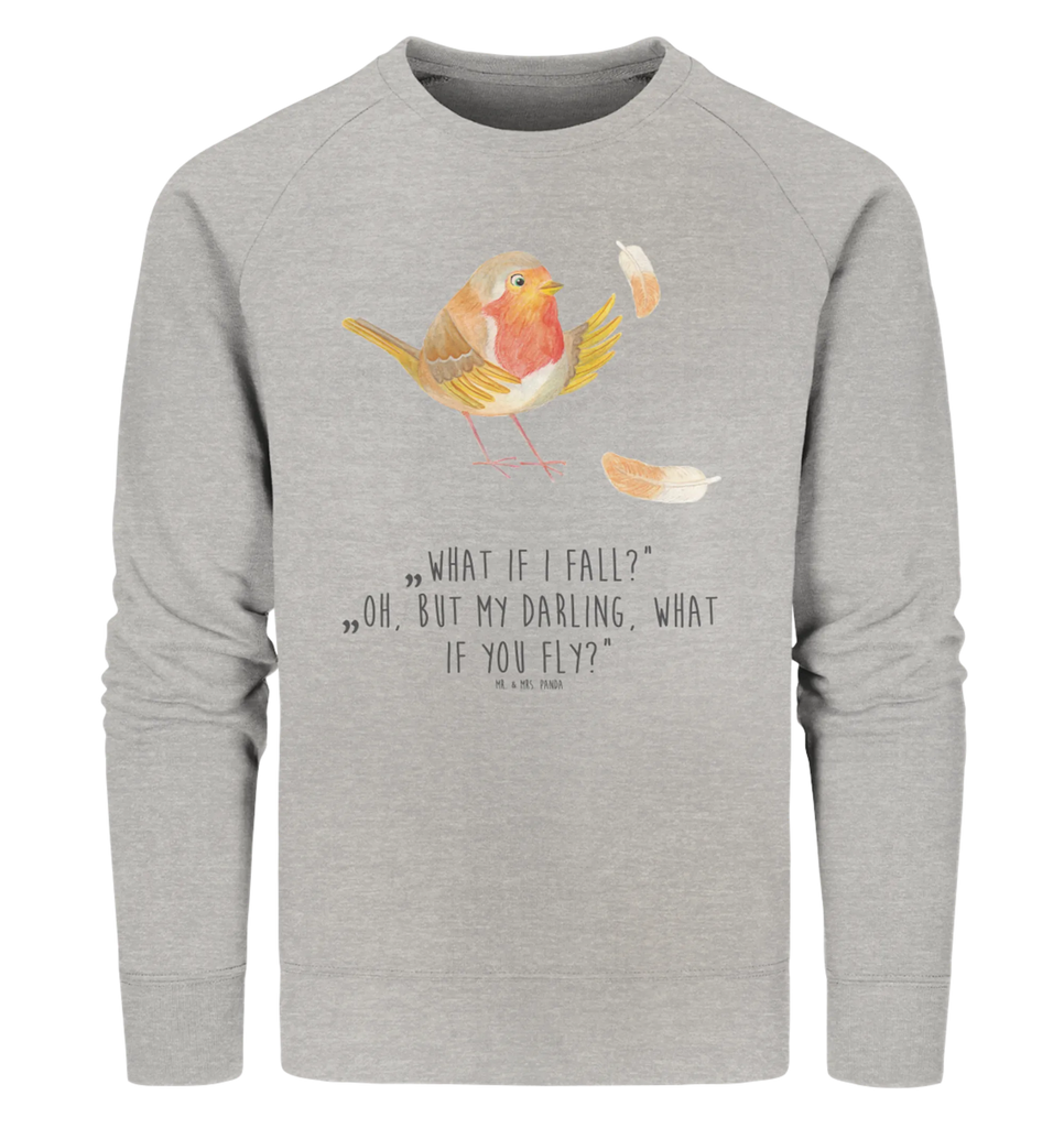 Organic Pullover Rotkehlchen Federn Pullover, Pullover Männer, Pullover Frauen, Sweatshirt, Sweatshirt Männer, Sweatshirt Frauen, Unisex, Tiermotive, Gute Laune, lustige Sprüche, Tiere, What if i fall, Rotkehlchen, Spruch Motivation, Spruch Mut, Vogel, Motivation Sprüche, Motivationsbilder, fliegen