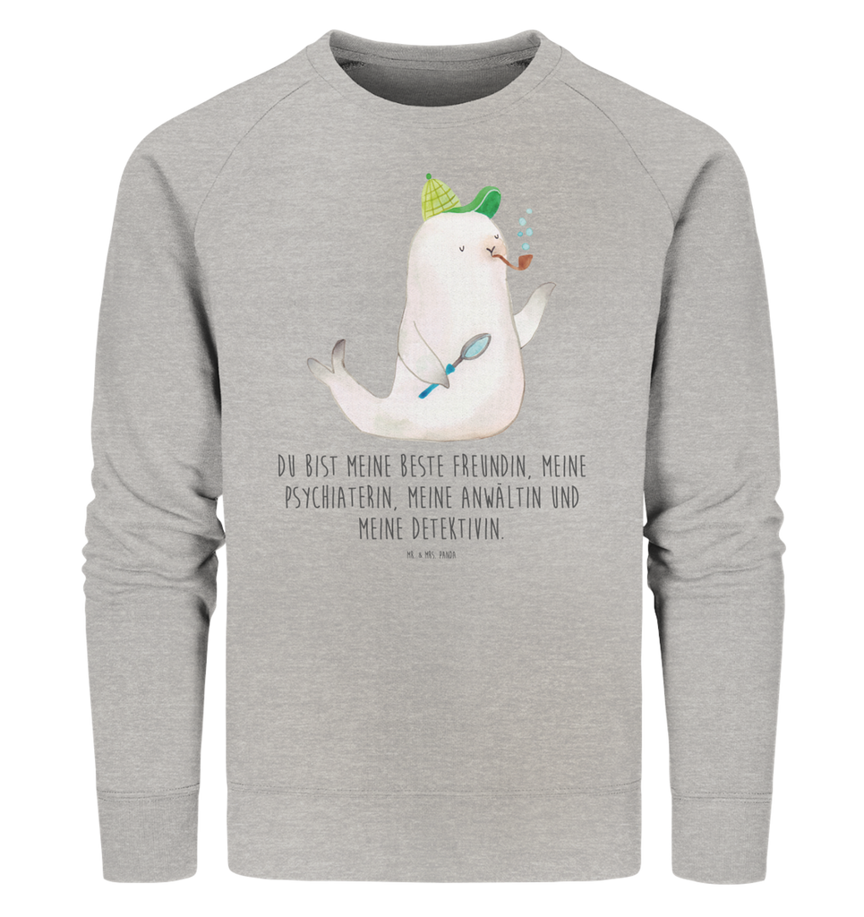 Organic Pullover Robbe Sherlock Pullover, Pullover Männer, Pullover Frauen, Sweatshirt, Sweatshirt Männer, Sweatshirt Frauen, Unisex, Tiermotive, Gute Laune, lustige Sprüche, Tiere