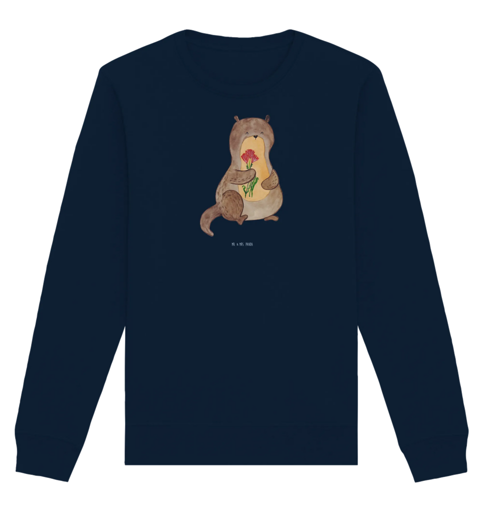 Organic Pullover Otter Blumenstrauß Pullover, Pullover Männer, Pullover Frauen, Sweatshirt, Sweatshirt Männer, Sweatshirt Frauen, Unisex, Otter, Fischotter, Seeotter, Otter Seeotter See Otter