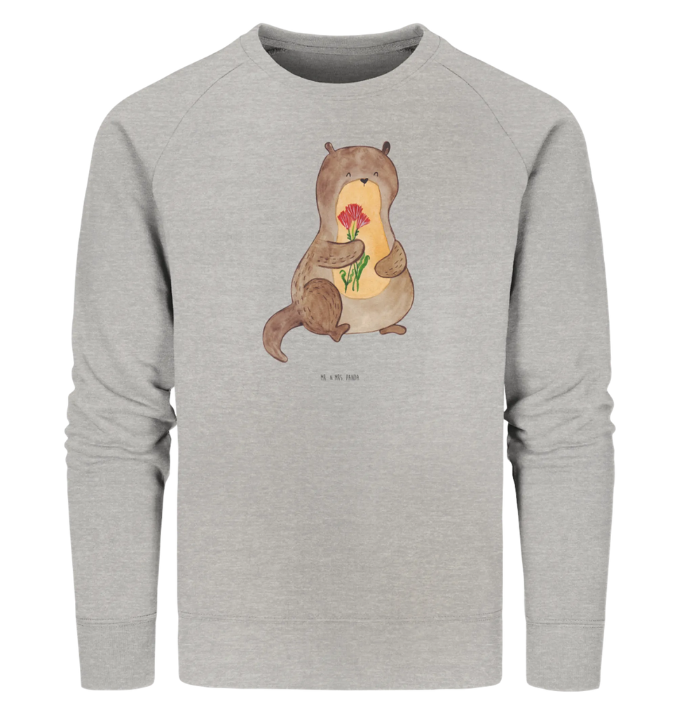 Organic Pullover Otter Blumenstrauß Pullover, Pullover Männer, Pullover Frauen, Sweatshirt, Sweatshirt Männer, Sweatshirt Frauen, Unisex, Otter, Fischotter, Seeotter, Otter Seeotter See Otter