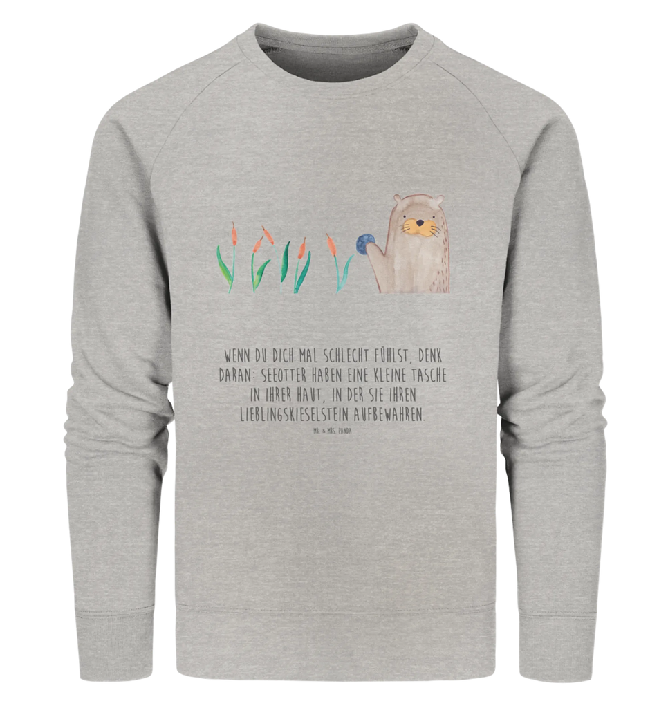 Organic Pullover Otter Stein Pullover, Pullover Männer, Pullover Frauen, Sweatshirt, Sweatshirt Männer, Sweatshirt Frauen, Unisex, Otter, Fischotter, Seeotter, Otter Seeotter See Otter