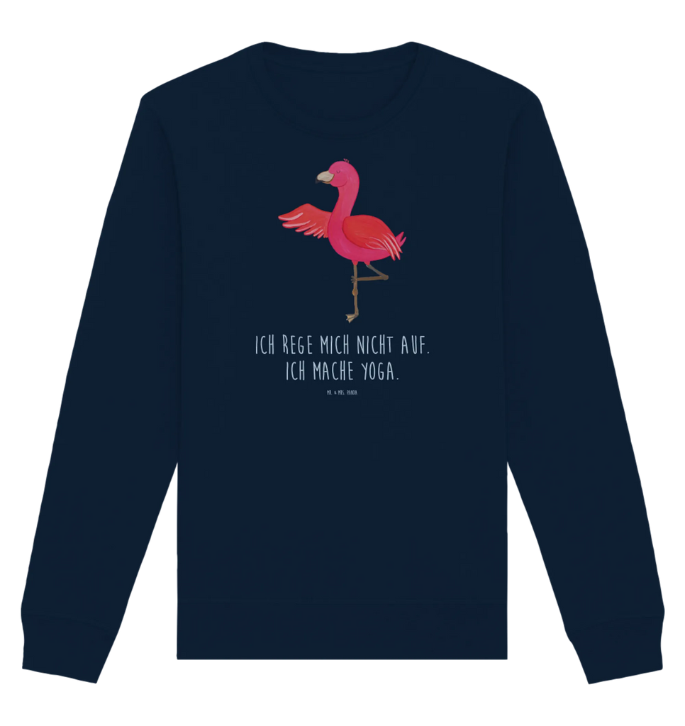 Organic Pullover Flamingo Yoga Pullover, Pullover Männer, Pullover Frauen, Sweatshirt, Sweatshirt Männer, Sweatshirt Frauen, Unisex, Flamingo, Vogel, Yoga, Namaste, Achtsamkeit, Yoga-Übung, Entspannung, Ärger, Aufregen, Tiefenentspannung