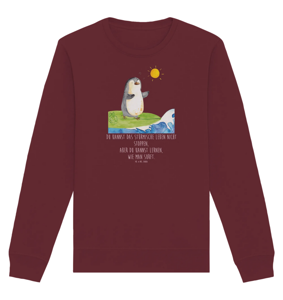 Organic Pullover Pinguin Surfer Pullover, Pullover Männer, Pullover Frauen, Sweatshirt, Sweatshirt Männer, Sweatshirt Frauen, Unisex, Pinguin, Pinguine, surfen, Surfer, Hawaii, Urlaub, Wellen, Wellen reiten, Portugal