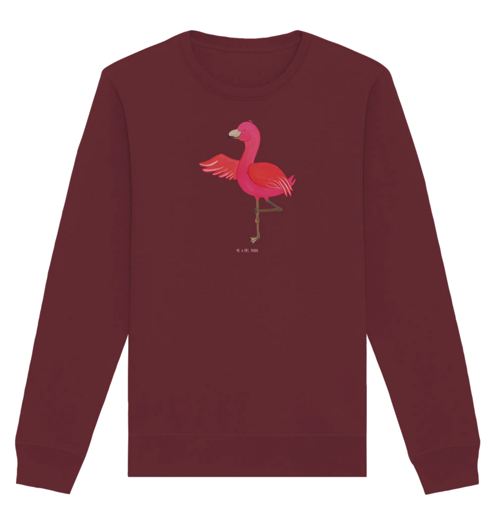 Organic Pullover Flamingo Yoga Pullover, Pullover Männer, Pullover Frauen, Sweatshirt, Sweatshirt Männer, Sweatshirt Frauen, Unisex, Flamingo, Vogel, Yoga, Namaste, Achtsamkeit, Yoga-Übung, Entspannung, Ärger, Aufregen, Tiefenentspannung