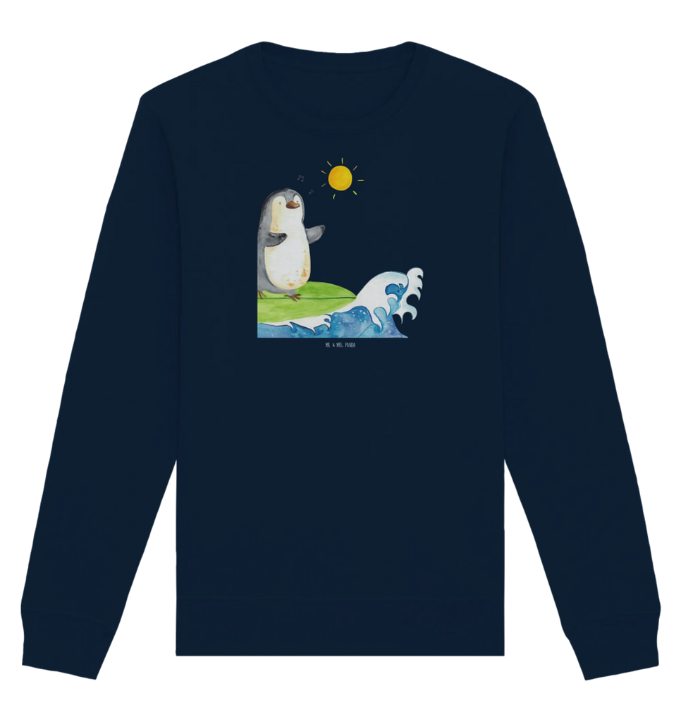 Organic Pullover Pinguin Surfer Pullover, Pullover Männer, Pullover Frauen, Sweatshirt, Sweatshirt Männer, Sweatshirt Frauen, Unisex, Pinguin, Pinguine, surfen, Surfer, Hawaii, Urlaub, Wellen, Wellen reiten, Portugal