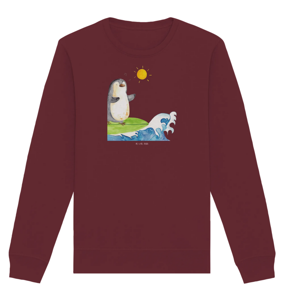 Organic Pullover Pinguin Surfer Pullover, Pullover Männer, Pullover Frauen, Sweatshirt, Sweatshirt Männer, Sweatshirt Frauen, Unisex, Pinguin, Pinguine, surfen, Surfer, Hawaii, Urlaub, Wellen, Wellen reiten, Portugal