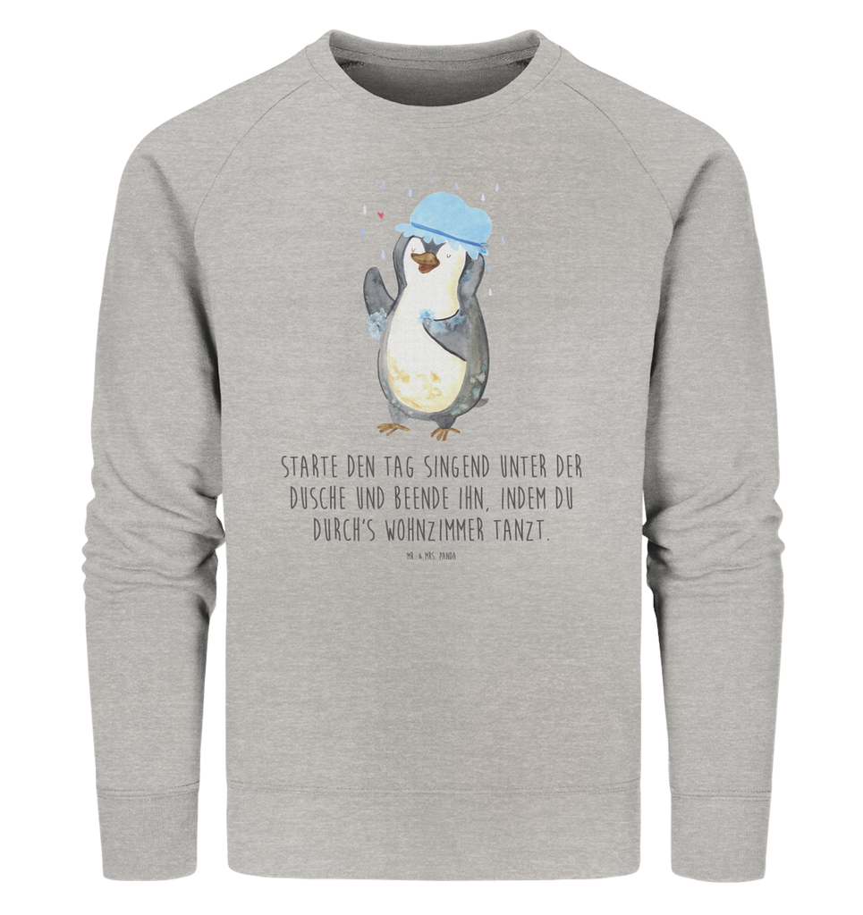 Organic Pullover Pinguin Duschen Pullover, Pullover Männer, Pullover Frauen, Sweatshirt, Sweatshirt Männer, Sweatshirt Frauen, Unisex, Pinguin, Pinguine, Dusche, duschen, Lebensmotto, Motivation, Neustart, Neuanfang, glücklich sein