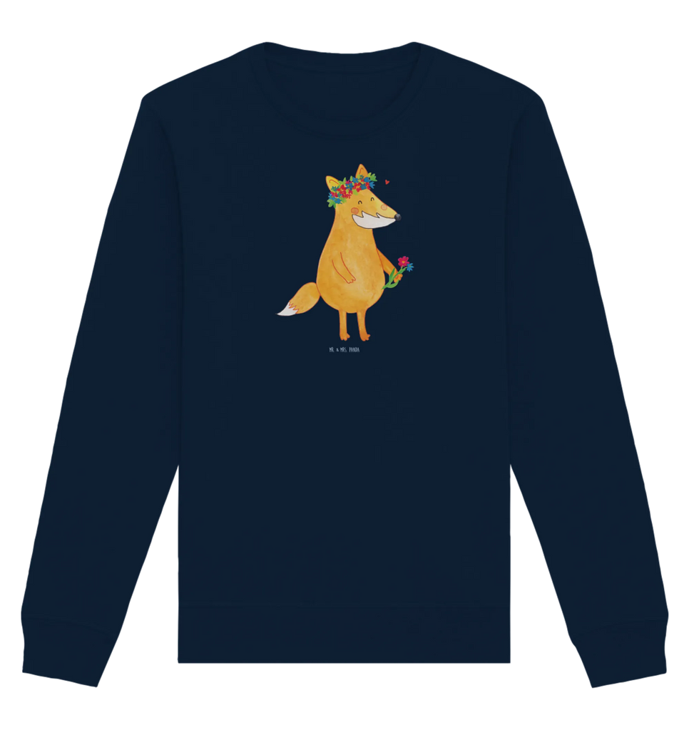 Organic Pullover Fuchs Blumen Pullover, Pullover Männer, Pullover Frauen, Sweatshirt, Sweatshirt Männer, Sweatshirt Frauen, Unisex, Fuchs, Füchse, Fox, Liebe, Freundin, Fuchsmädchen, Blumenmädchen, Freundinnen, Liebesbeweis, Blume, Blumen, Motivation, Freude, ich, mich, Selbstliebe