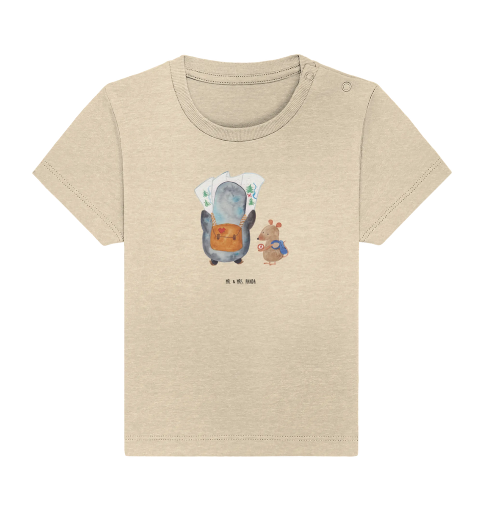 Organic Baby Shirt Pinguin & Maus Wanderer Baby T-Shirt, Jungen Baby T-Shirt, Mädchen Baby T-Shirt, Shirt, Pinguin, Pinguine, Abenteurer, Abenteuer, Roadtrip, Ausflug, Wanderlust, wandern