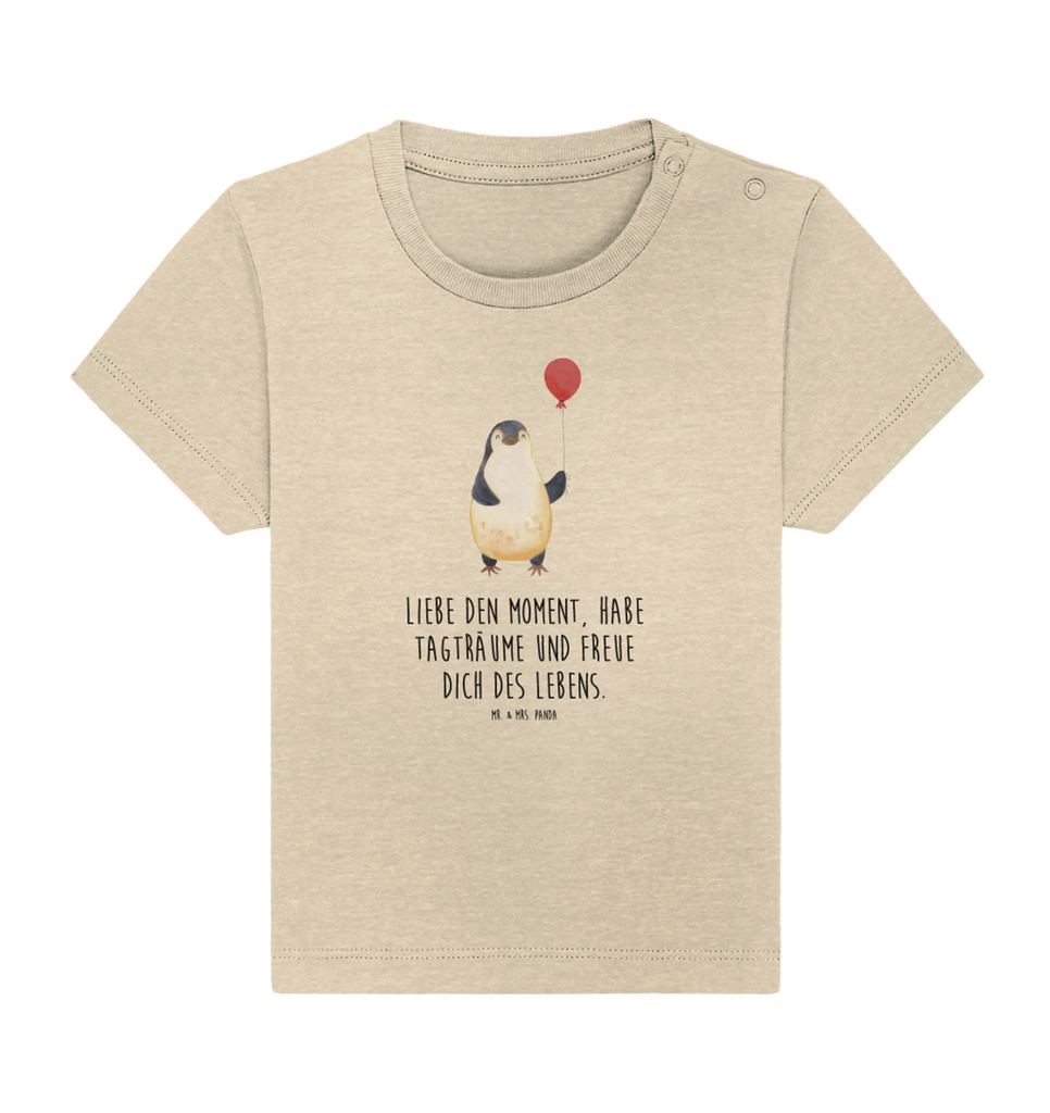 Organic Baby Shirt Pinguin Luftballon Baby T-Shirt, Jungen Baby T-Shirt, Mädchen Baby T-Shirt, Shirt, Pinguin, Pinguine, Luftballon, Tagträume, Lebenslust, Geschenk Freundin, Geschenkidee, beste Freundin, Motivation, Neustart, neues Leben, Liebe, Glück