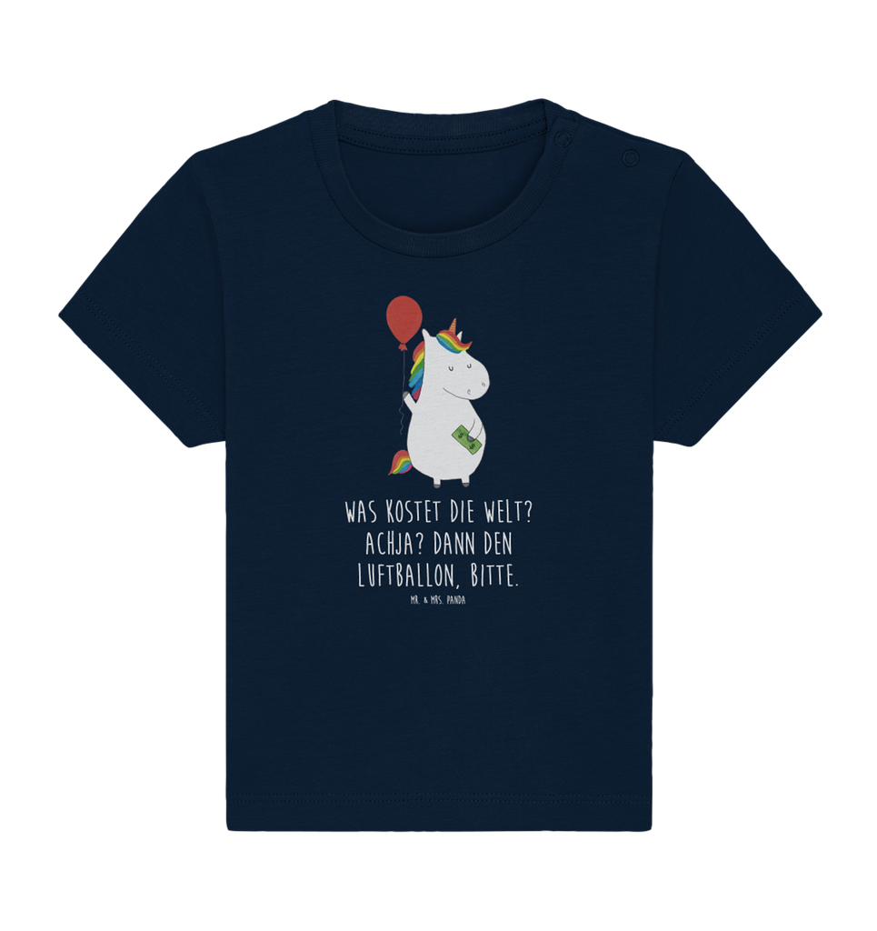 Organic Baby Shirt Einhorn Luftballon Baby T-Shirt, Jungen Baby T-Shirt, Mädchen Baby T-Shirt, Shirt, Einhorn, Einhörner, Einhorn Deko, Pegasus, Unicorn, Luftballon, Geld, Lebenslust, Freude, Geschenk, Freundin