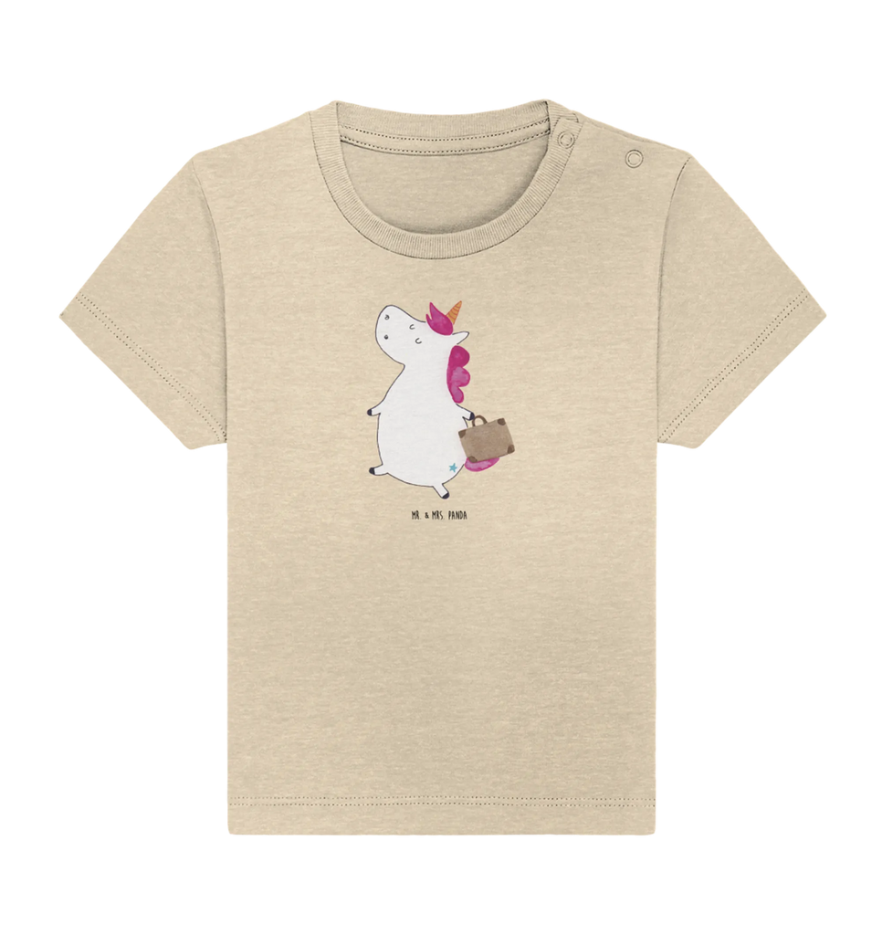 Organic Baby Shirt Einhorn Koffer Baby T-Shirt, Jungen Baby T-Shirt, Mädchen Baby T-Shirt, Shirt, Einhorn, Einhörner, Einhorn Deko, Pegasus, Unicorn, unicorn, Koffer, Verreisen, Reise, Gepäck, Abenteuer, Erwachsen, Kind, albern, Spaß, lustig, witzig