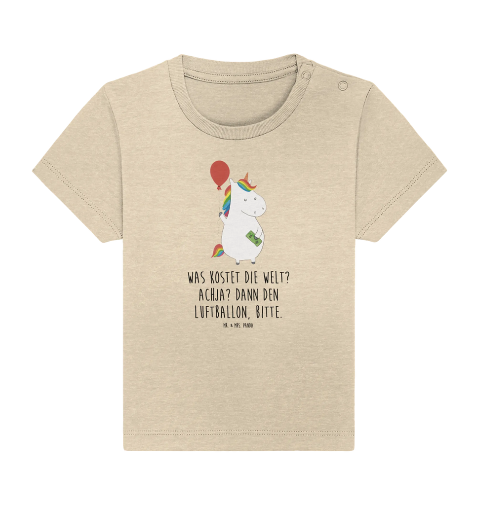 Organic Baby Shirt Einhorn Luftballon Baby T-Shirt, Jungen Baby T-Shirt, Mädchen Baby T-Shirt, Shirt, Einhorn, Einhörner, Einhorn Deko, Pegasus, Unicorn, Luftballon, Geld, Lebenslust, Freude, Geschenk, Freundin