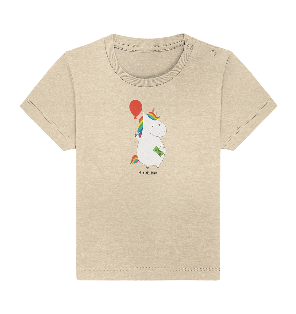 Organic Baby Shirt Einhorn Luftballon Baby T-Shirt, Jungen Baby T-Shirt, Mädchen Baby T-Shirt, Shirt, Einhorn, Einhörner, Einhorn Deko, Pegasus, Unicorn, Luftballon, Geld, Lebenslust, Freude, Geschenk, Freundin