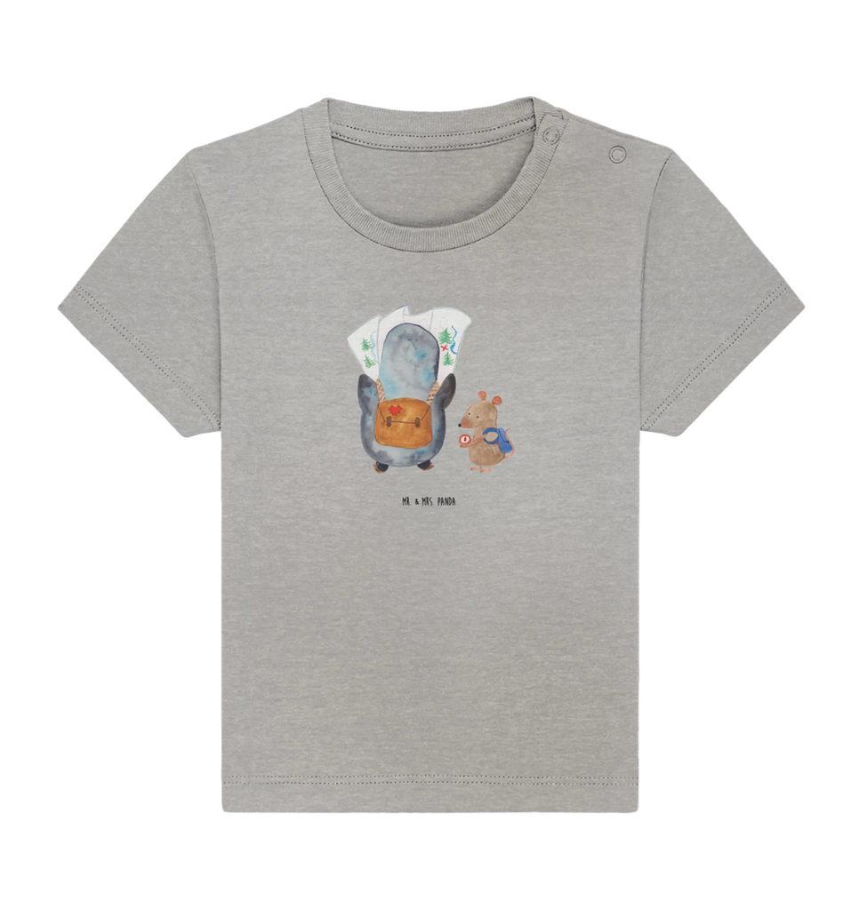 Organic Baby Shirt Pinguin & Maus Wanderer Baby T-Shirt, Jungen Baby T-Shirt, Mädchen Baby T-Shirt, Shirt, Pinguin, Pinguine, Abenteurer, Abenteuer, Roadtrip, Ausflug, Wanderlust, wandern