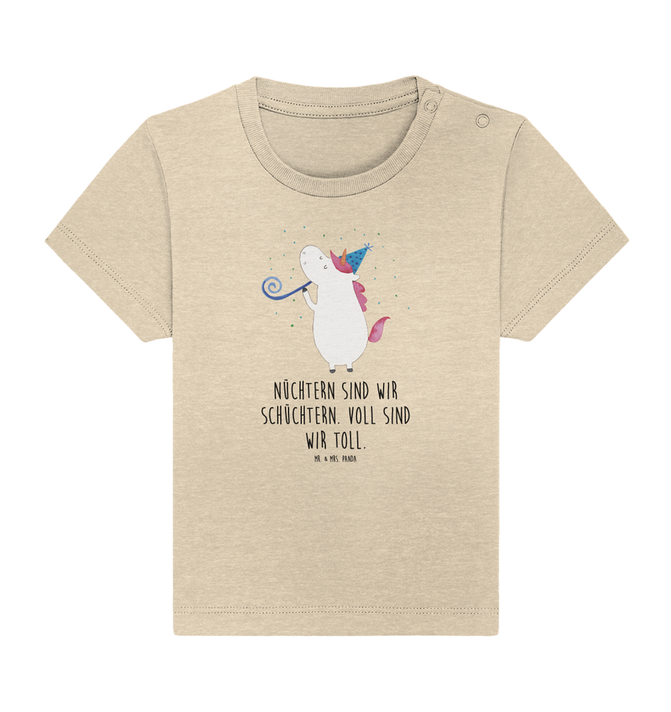 Organic Baby Shirt Einhorn Party Baby T-Shirt, Jungen Baby T-Shirt, Mädchen Baby T-Shirt, Shirt, Einhorn, Einhörner, Einhorn Deko, Pegasus, Unicorn, Glitzer, Konfetti, Party, Geburtstag, Feier, Fest, Alkohol, Disco, Club