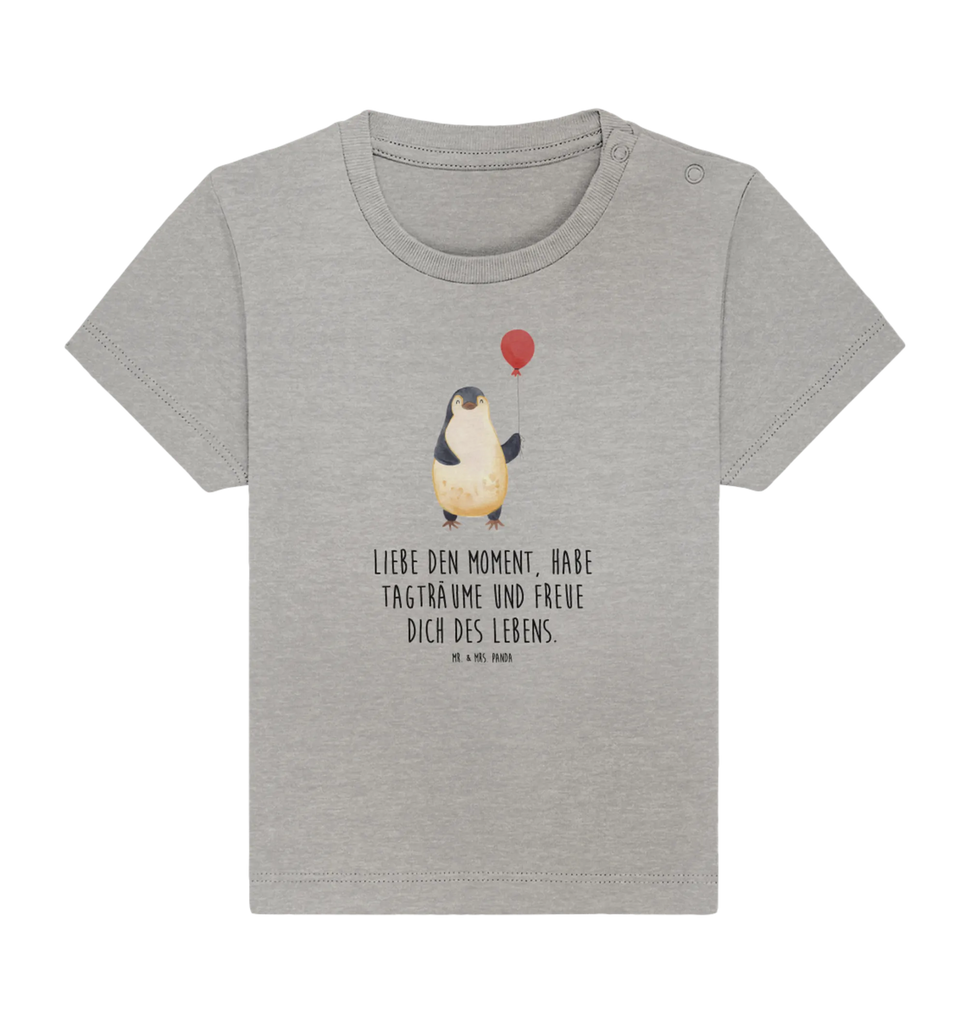 Organic Baby Shirt Pinguin Luftballon Baby T-Shirt, Jungen Baby T-Shirt, Mädchen Baby T-Shirt, Shirt, Pinguin, Pinguine, Luftballon, Tagträume, Lebenslust, Geschenk Freundin, Geschenkidee, beste Freundin, Motivation, Neustart, neues Leben, Liebe, Glück