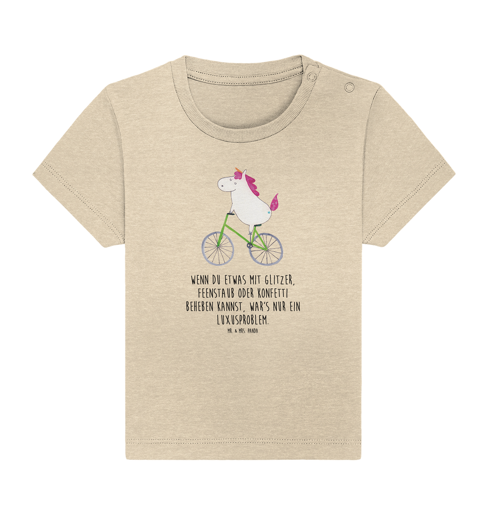 Organic Baby Shirt Einhorn Radfahrer Baby T-Shirt, Jungen Baby T-Shirt, Mädchen Baby T-Shirt, Shirt, Einhorn, Einhörner, Einhorn Deko, Pegasus, Unicorn, Radfahren, Radfahrer, Rad, Bike, Feenstaub, Konfetti, Luxusproblem, Kummer, Liebeskummer