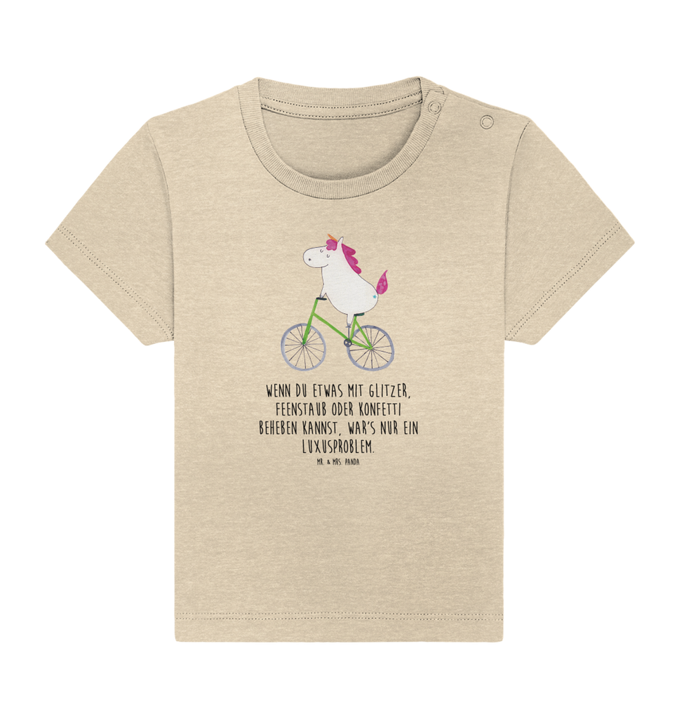 Organic Baby Shirt Einhorn Radfahrer Baby T-Shirt, Jungen Baby T-Shirt, Mädchen Baby T-Shirt, Shirt, Einhorn, Einhörner, Einhorn Deko, Pegasus, Unicorn, Radfahren, Radfahrer, Rad, Bike, Feenstaub, Konfetti, Luxusproblem, Kummer, Liebeskummer