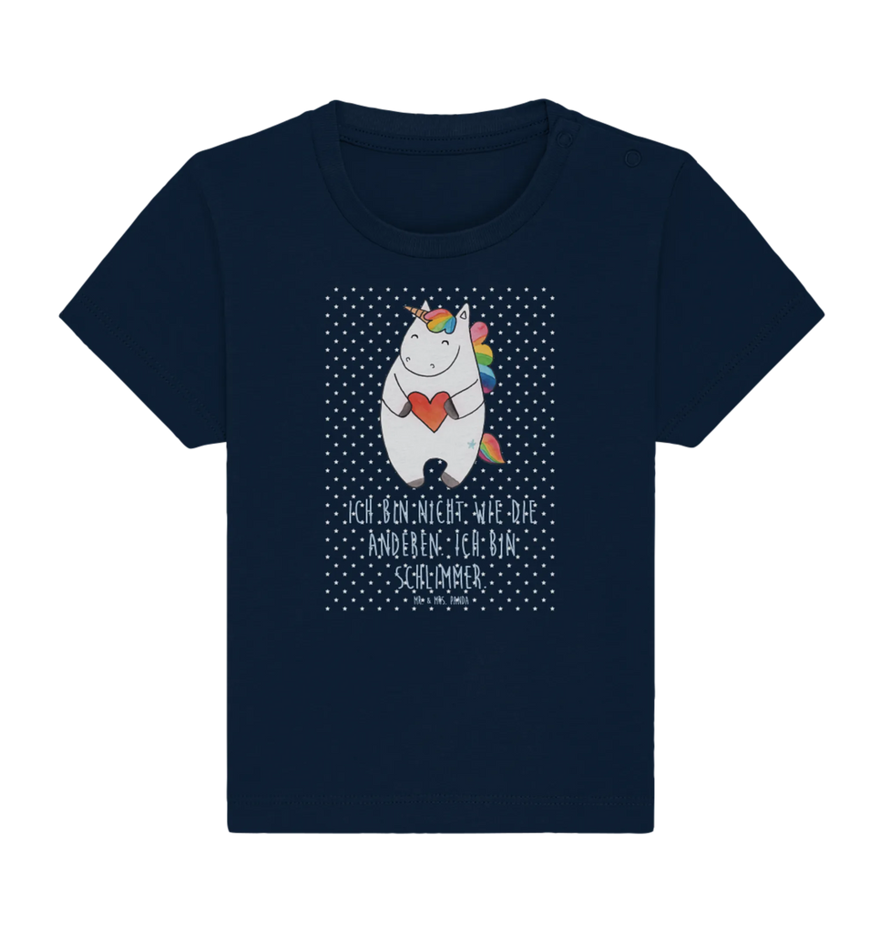 Organic Baby Shirt Einhorn Herz Baby T-Shirt, Jungen Baby T-Shirt, Mädchen Baby T-Shirt, Shirt, Einhorn, Einhörner, Einhorn Deko, Pegasus, Unicorn, Herz, schlimm, böse, witzig, lustig, Freundin, anders, bunt