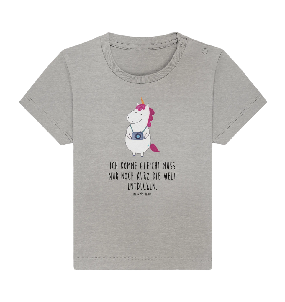 Organic Baby Shirt Einhorn Fotograf Baby T-Shirt, Jungen Baby T-Shirt, Mädchen Baby T-Shirt, Shirt, Einhorn, Einhörner, Einhorn Deko, Pegasus, Unicorn, Fotograf, Fotografie, Kamera, Reisen, Weltreise, Weltenbummler, Urlaub, Tourist, Kurztrip, Reise, Städtereise