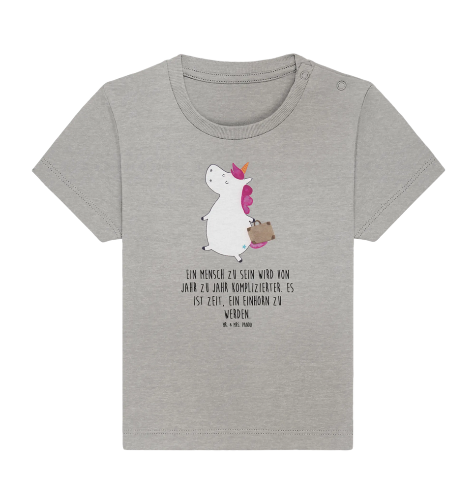 Organic Baby Shirt Einhorn Koffer Baby T-Shirt, Jungen Baby T-Shirt, Mädchen Baby T-Shirt, Shirt, Einhorn, Einhörner, Einhorn Deko, Pegasus, Unicorn, unicorn, Koffer, Verreisen, Reise, Gepäck, Abenteuer, Erwachsen, Kind, albern, Spaß, lustig, witzig