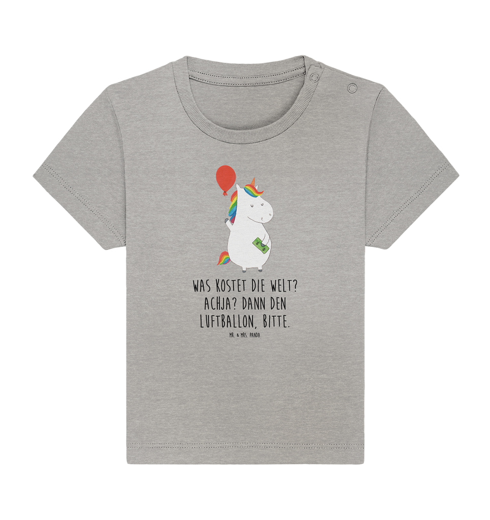 Organic Baby Shirt Einhorn Luftballon Baby T-Shirt, Jungen Baby T-Shirt, Mädchen Baby T-Shirt, Shirt, Einhorn, Einhörner, Einhorn Deko, Pegasus, Unicorn, Luftballon, Geld, Lebenslust, Freude, Geschenk, Freundin