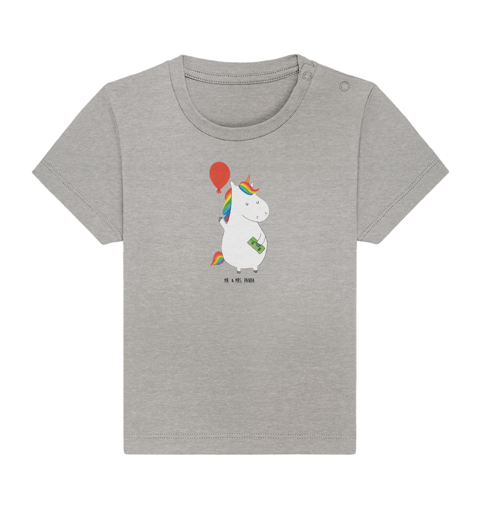 Organic Baby Shirt Einhorn Luftballon Baby T-Shirt, Jungen Baby T-Shirt, Mädchen Baby T-Shirt, Shirt, Einhorn, Einhörner, Einhorn Deko, Pegasus, Unicorn, Luftballon, Geld, Lebenslust, Freude, Geschenk, Freundin