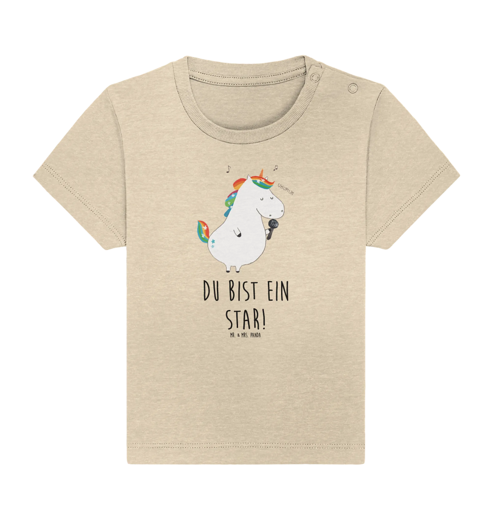 Organic Baby Shirt Einhorn Sänger Baby T-Shirt, Jungen Baby T-Shirt, Mädchen Baby T-Shirt, Shirt, Einhorn, Einhörner, Einhorn Deko, Unicorn, Glitzer, Konfetti, Party, Geburtstag, Feier, Fest, Disco, Sängerin, Sänger, Freundin