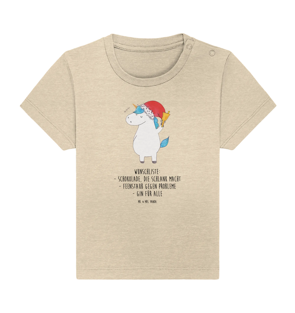 Organic Baby Shirt Einhorn Weihnachtsmann Baby T-Shirt, Jungen Baby T-Shirt, Mädchen Baby T-Shirt, Shirt, Einhorn, Einhörner, Einhorn Deko, Pegasus, Unicorn, Gin, Schokolade, Schoki, Weihnachten, Weihnachtsmann, Nikolaus, Wunschzettel, Wunschliste, Feenstaub