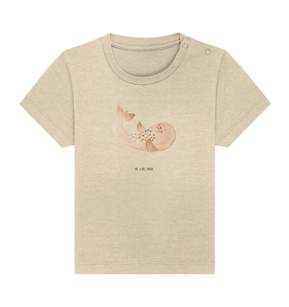 Organic Baby Shirt Robbe Liegen Baby T-Shirt, Jungen Baby T-Shirt, Mädchen Baby T-Shirt, Shirt, Tiermotive, Gute Laune, lustige Sprüche, Tiere, Robbe, Robben, Seehund, Strand, Meerestier, Ostsee, Nordsee, Lachen, Freude