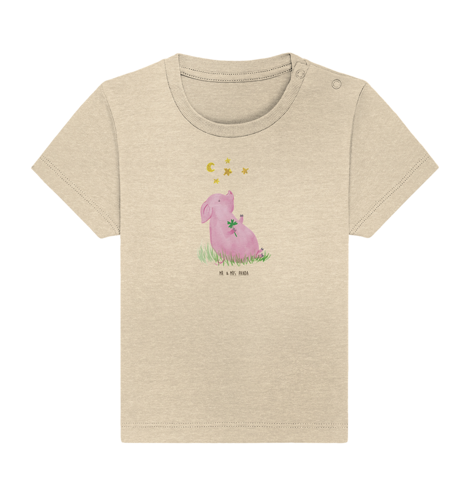 Organic Baby Shirt Schwein Glück Baby T-Shirt, Jungen Baby T-Shirt, Mädchen Baby T-Shirt, Shirt, Tiermotive, Gute Laune, lustige Sprüche, Tiere, Glücksschwein. Glück, Schwein, Schweinchen, Sterne, Sernchen, Ziele, Träume, Motivation, Glücksbringer