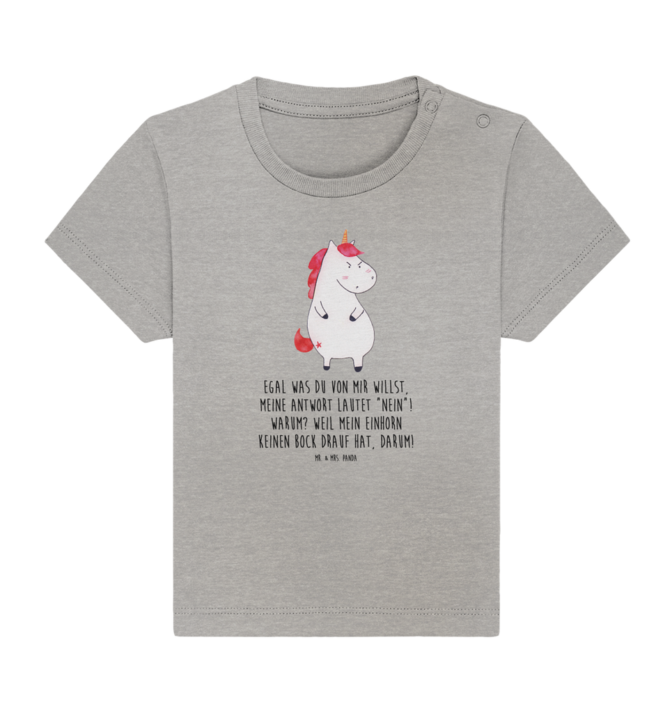 Organic Baby Shirt Einhorn Wut Baby T-Shirt, Jungen Baby T-Shirt, Mädchen Baby T-Shirt, Shirt, Einhorn, Einhörner, Einhorn Deko, Pegasus, Unicorn, Realität, Ansage, lustlos, nein, Büro, Arbeit, wütend, dumme Fragen, lustig, Spaß, Geschenk