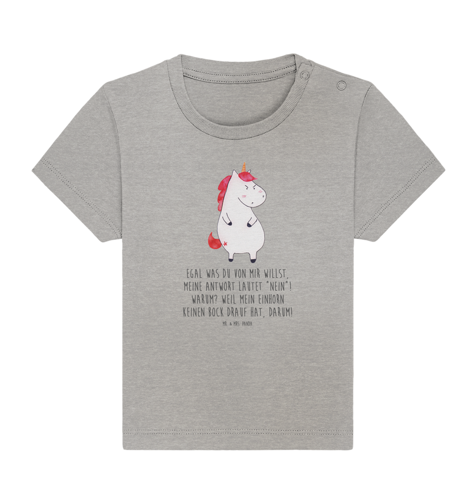 Organic Baby Shirt Einhorn Wut Baby T-Shirt, Jungen Baby T-Shirt, Mädchen Baby T-Shirt, Shirt, Einhorn, Einhörner, Einhorn Deko, Pegasus, Unicorn, Realität, Ansage, lustlos, nein, Büro, Arbeit, wütend, dumme Fragen, lustig, Spaß, Geschenk