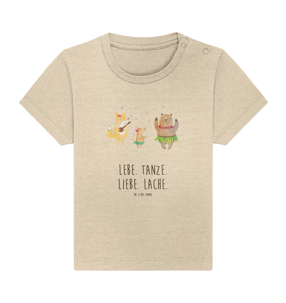 Organic Baby Shirt Waldtiere Aloha Baby T-Shirt, Jungen Baby T-Shirt, Mädchen Baby T-Shirt, Shirt, Tiermotive, Gute Laune, lustige Sprüche, Tiere, Wald, Waldtiere, Musik, Aloha, Bär, Hase, Igel, Tanzen, Leben, Lachen