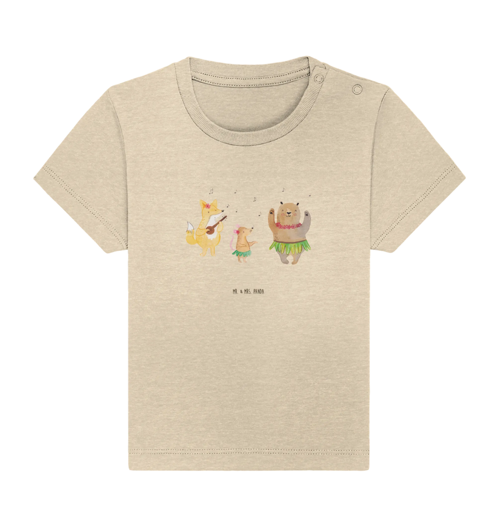 Organic Baby Shirt Waldtiere Aloha Baby T-Shirt, Jungen Baby T-Shirt, Mädchen Baby T-Shirt, Shirt, Tiermotive, Gute Laune, lustige Sprüche, Tiere, Wald, Waldtiere, Musik, Aloha, Bär, Hase, Igel, Tanzen, Leben, Lachen