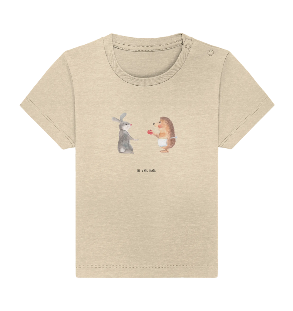 Organic Baby Shirt Hase Igel Baby T-Shirt, Jungen Baby T-Shirt, Mädchen Baby T-Shirt, Shirt, Tiermotive, Gute Laune, lustige Sprüche, Tiere, Igel und Hase, Igel, Hase, Liebe Spruch, Liebeskummer Geschenk, Herzschmerz, Trösten, Trennungsschmerz, Spruch romantisch