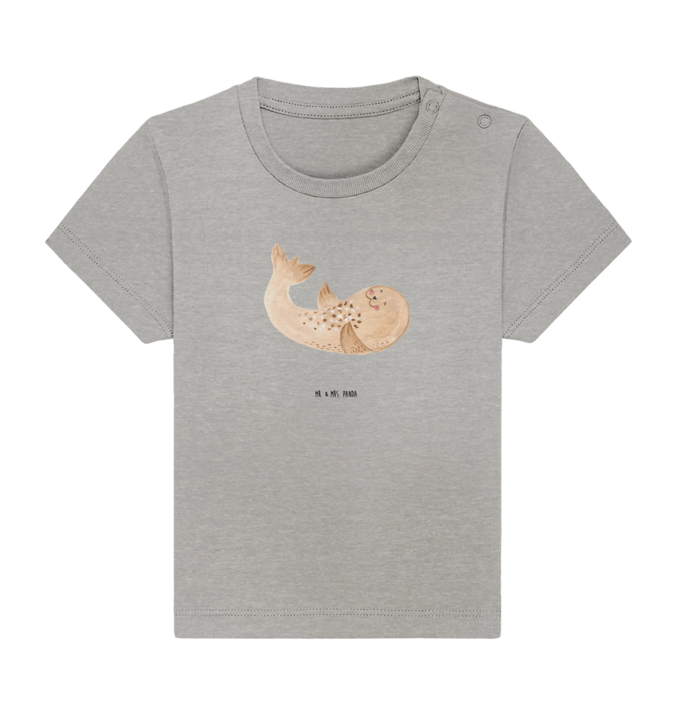 Organic Baby Shirt Robbe Liegen Baby T-Shirt, Jungen Baby T-Shirt, Mädchen Baby T-Shirt, Shirt, Tiermotive, Gute Laune, lustige Sprüche, Tiere, Robbe, Robben, Seehund, Strand, Meerestier, Ostsee, Nordsee, Lachen, Freude