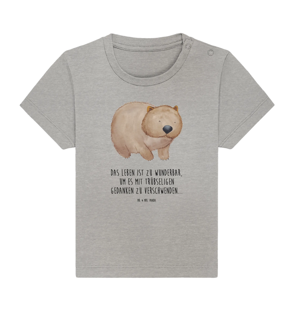 Organic Baby Shirt Wombat Baby T-Shirt, Jungen Baby T-Shirt, Mädchen Baby T-Shirt, Shirt, Tiermotive, Gute Laune, lustige Sprüche, Tiere, Wombat, Das Leben ist schön, Motivation, Spruch, Australien