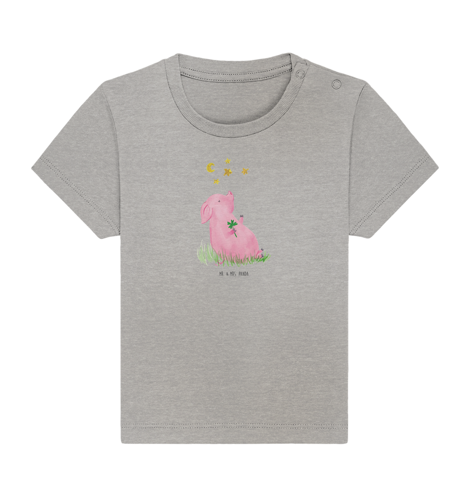 Organic Baby Shirt Schwein Glück Baby T-Shirt, Jungen Baby T-Shirt, Mädchen Baby T-Shirt, Shirt, Tiermotive, Gute Laune, lustige Sprüche, Tiere, Glücksschwein. Glück, Schwein, Schweinchen, Sterne, Sernchen, Ziele, Träume, Motivation, Glücksbringer