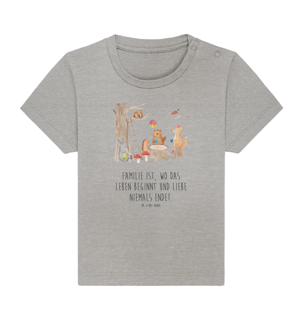 Organic Baby Shirt Waldtiere Picknick Baby T-Shirt, Jungen Baby T-Shirt, Mädchen Baby T-Shirt, Shirt, Tiermotive, Gute Laune, lustige Sprüche, Tiere, Waldtiere, Picknick, Wald, Fuchs, Hase, Igel, Maus, Eichhörnchen