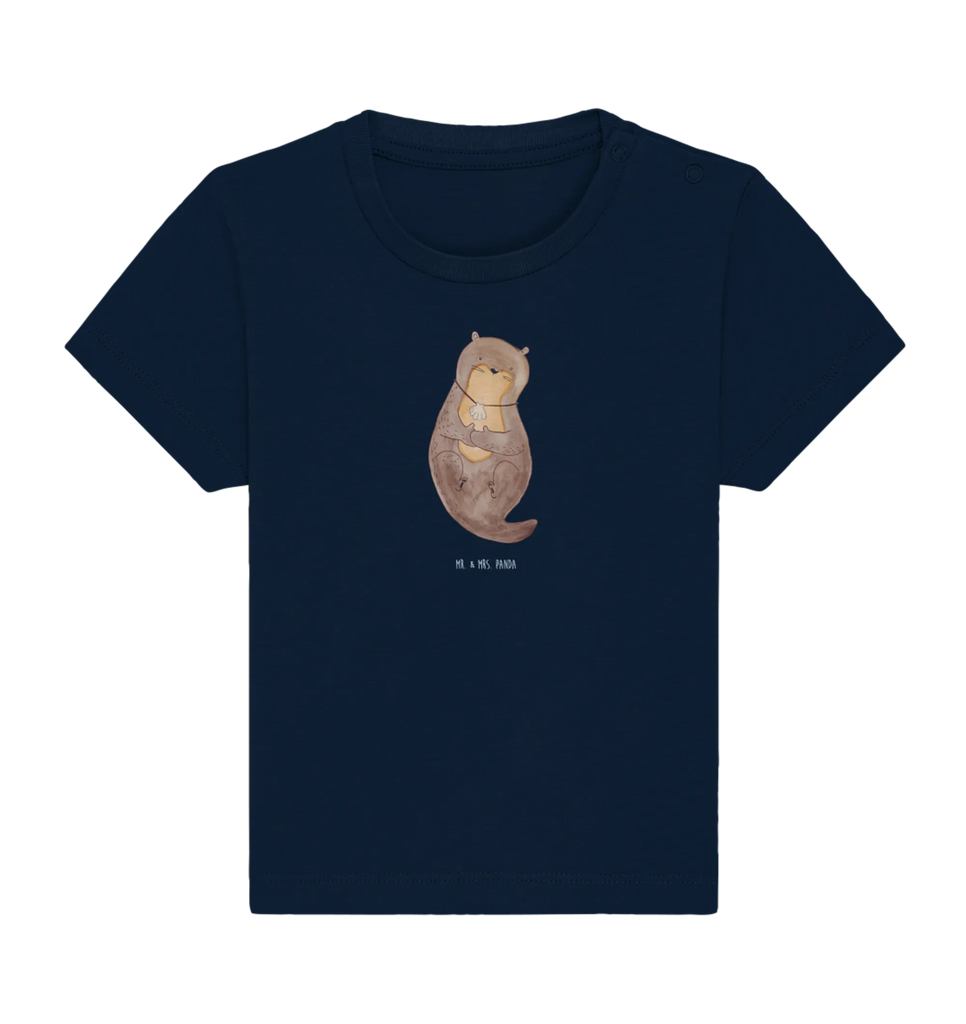 Organic Baby Shirt Otter Muschel Baby T-Shirt, Jungen Baby T-Shirt, Mädchen Baby T-Shirt, Shirt, Otter, Fischotter, Seeotter, Otterliebe, grübeln, träumen, Motivation, Tagträumen, Büro