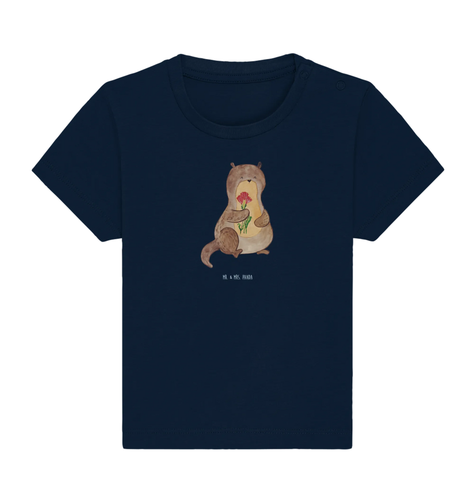 Organic Baby Shirt Otter Blumenstrauß Baby T-Shirt, Jungen Baby T-Shirt, Mädchen Baby T-Shirt, Shirt, Otter, Fischotter, Seeotter, Otter Seeotter See Otter