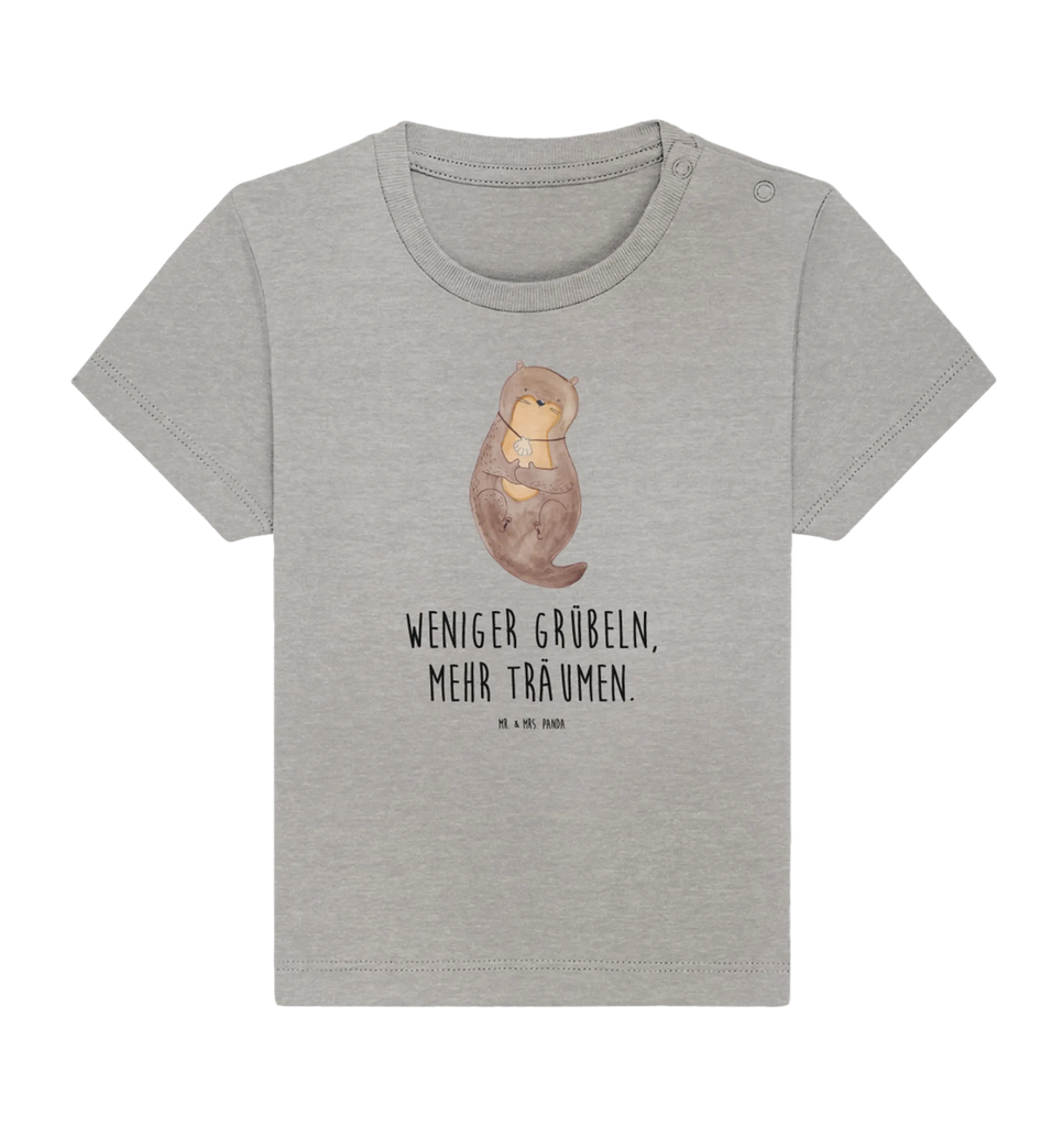 Organic Baby Shirt Otter Muschel Baby T-Shirt, Jungen Baby T-Shirt, Mädchen Baby T-Shirt, Shirt, Otter, Fischotter, Seeotter, Otterliebe, grübeln, träumen, Motivation, Tagträumen, Büro