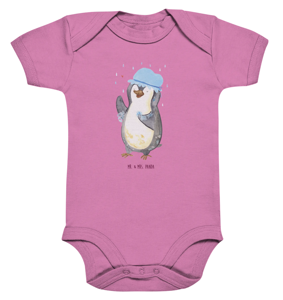 Organic Baby Body Pinguin Duschen Babykleidung, Babystrampler, Strampler, Wickelbody, Baby Erstausstattung, Junge, Mädchen, Pinguin, Pinguine, Dusche, duschen, Lebensmotto, Motivation, Neustart, Neuanfang, glücklich sein