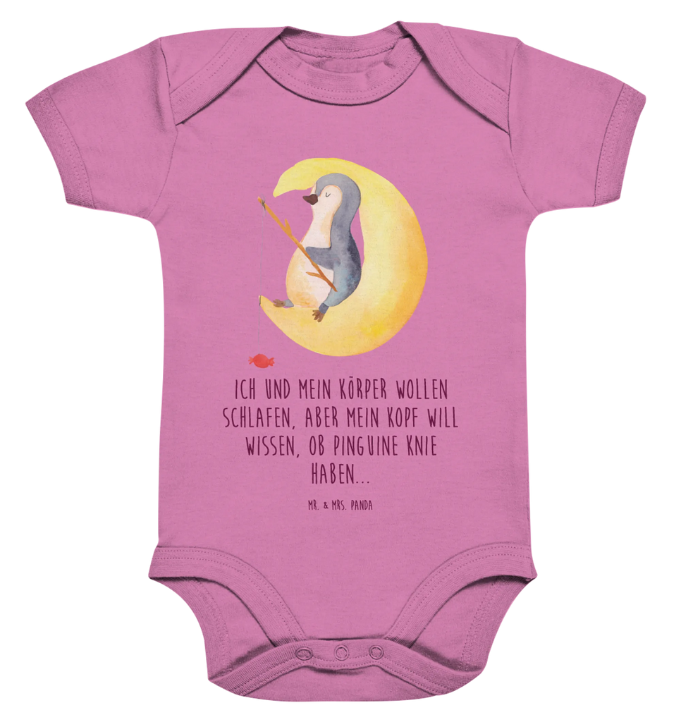 Organic Baby Body Pinguin Mond Babykleidung, Babystrampler, Strampler, Wickelbody, Baby Erstausstattung, Junge, Mädchen, Pinguin, Pinguine, Spruch, schlafen, Nachtruhe, Einschlafen, Schlafzimmer, Schlafstörungen, Gästezimmer