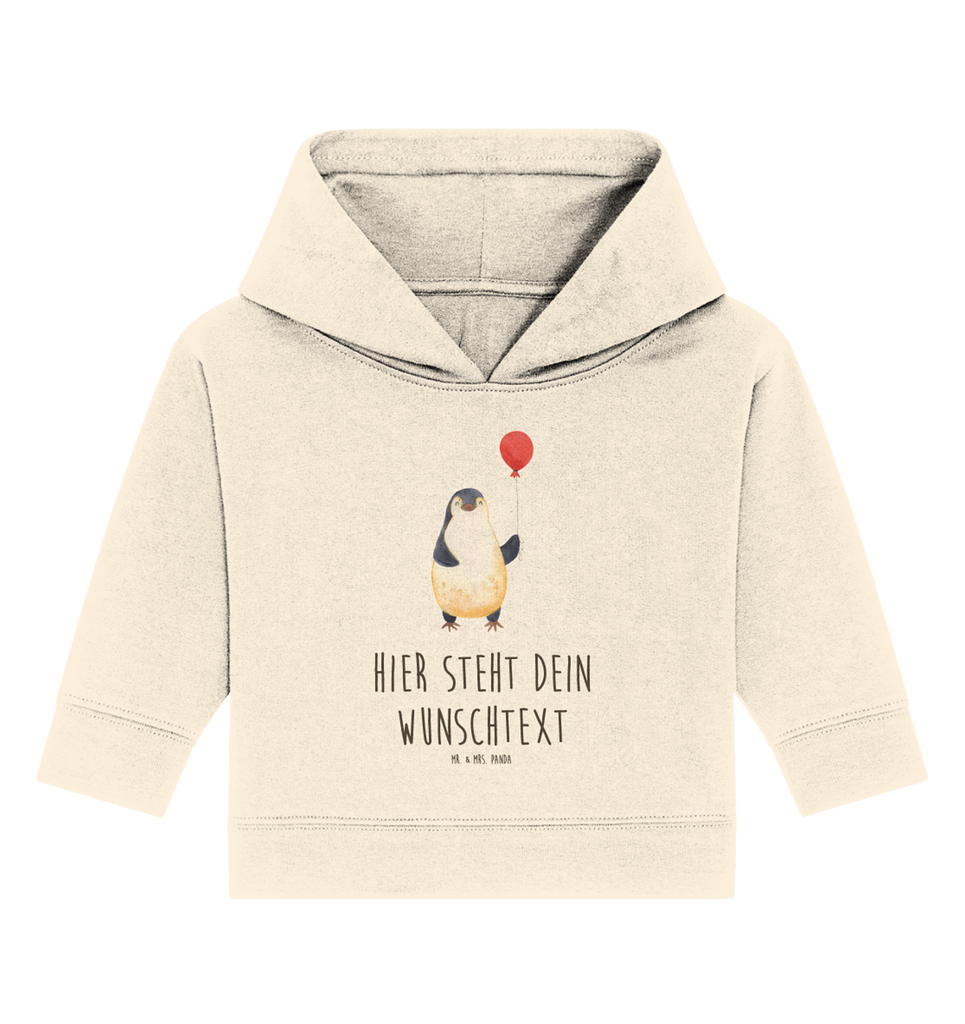 Personalisierter Baby Hoodie Pinguin Luftballon Personalisierter Baby Hoodie, Baby Hoodie mit Namen, Babyhoodie Wunschtext, Pinguin, Pinguine, Luftballon, Tagträume, Lebenslust, Geschenk Freundin, Geschenkidee, beste Freundin, Motivation, Neustart, neues Leben, Liebe, Glück