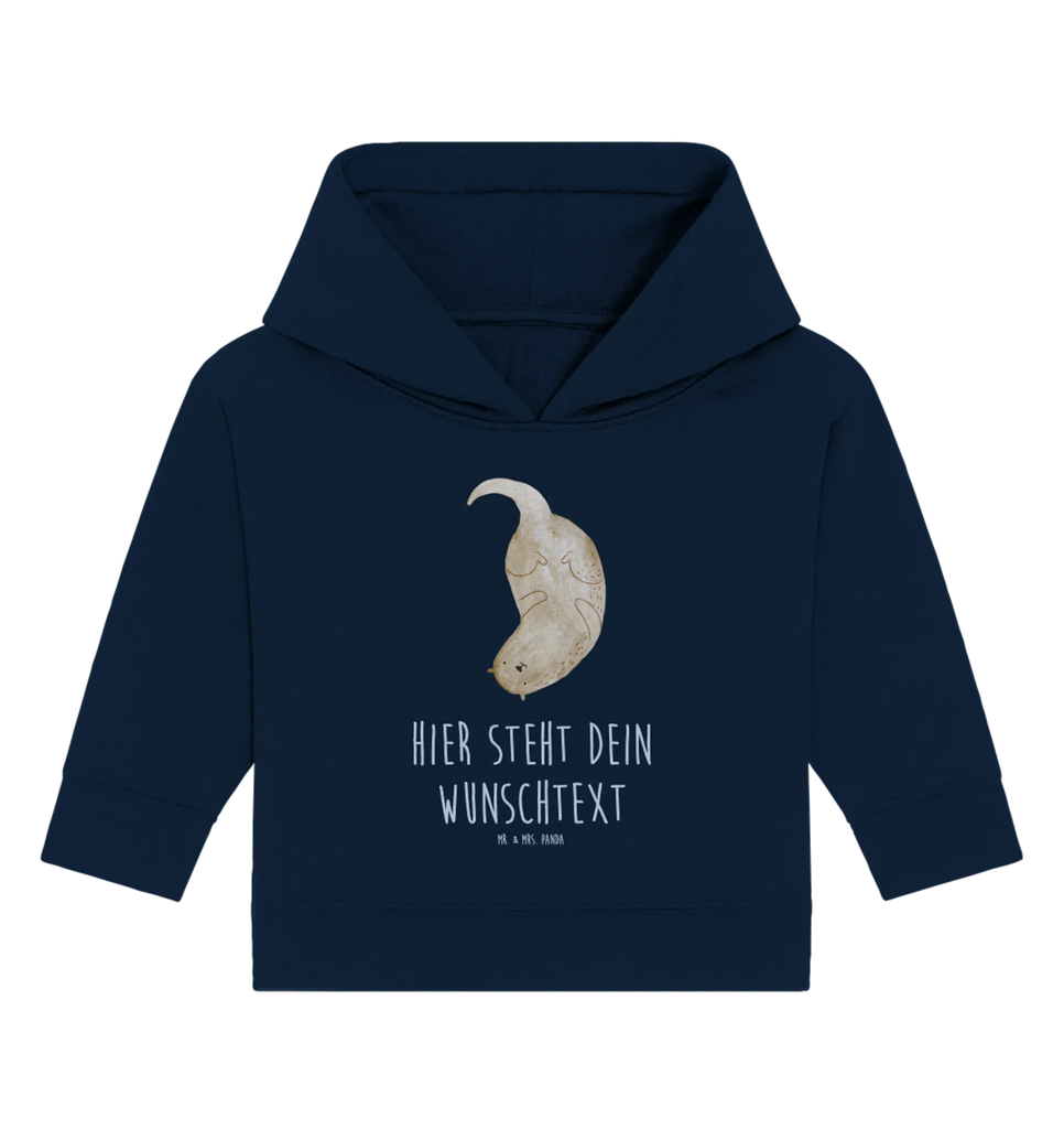 Personalisierter Baby Hoodie Otter Kopfüber Personalisierter Baby Hoodie, Baby Hoodie mit Namen, Babyhoodie Wunschtext, Otter, Fischotter, Seeotter, Otter Seeotter See Otter