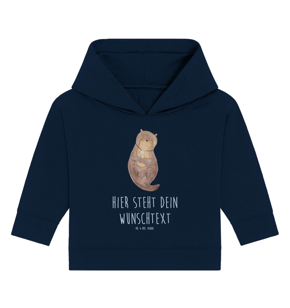 Personalisierter Baby Hoodie Otter Muschel Personalisierter Baby Hoodie, Baby Hoodie mit Namen, Babyhoodie Wunschtext, Otter, Fischotter, Seeotter, Otterliebe, grübeln, träumen, Motivation, Tagträumen, Büro